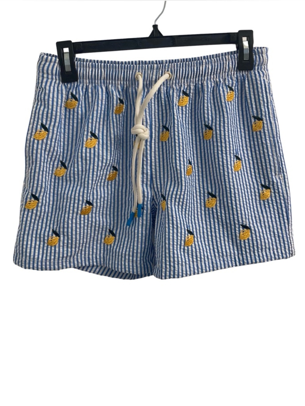 Men's Warren Webber Beachwear Lemon Striped Shorts Size M